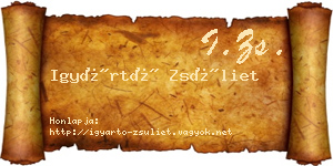 Igyártó Zsüliet névjegykártya